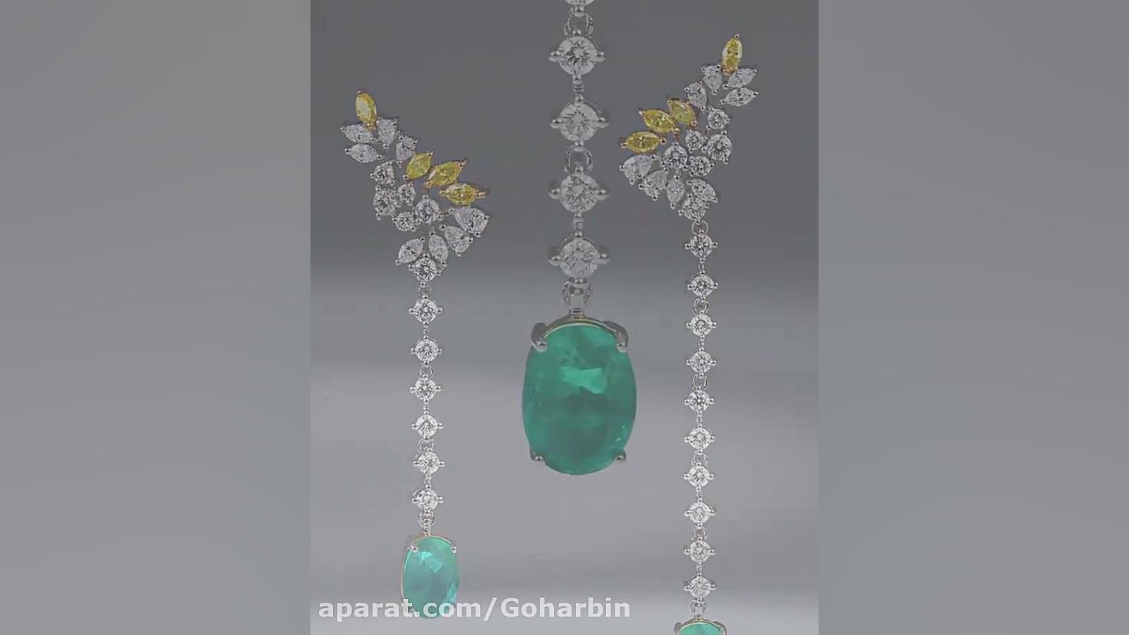 گوشواره زمرد گوهربین  سرویس زم...