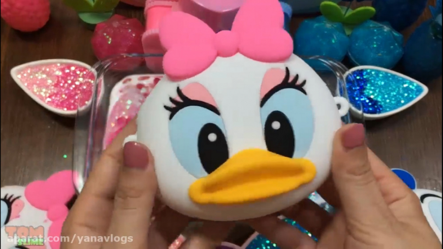 اسلایم  صورتی و آبی