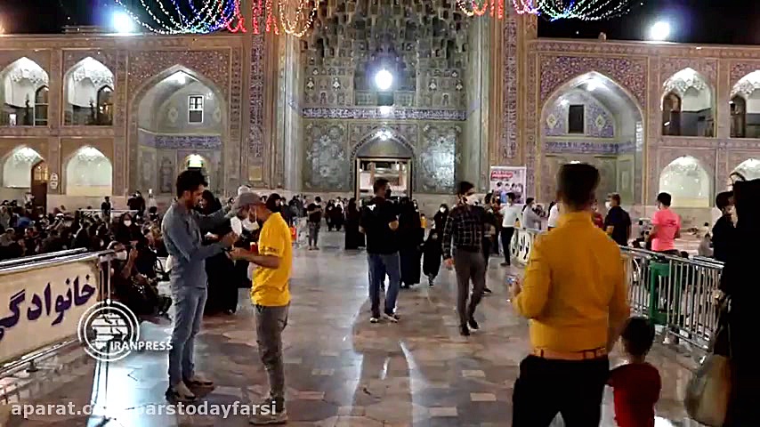 چراغانی حرم مطهر رضوی همزمان ب...