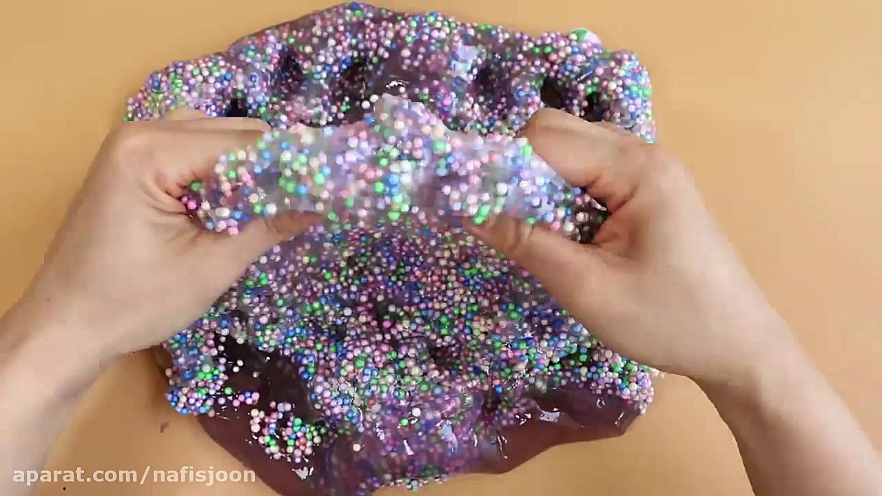 مخلوط کردن اسلایم های رنگی و پ...