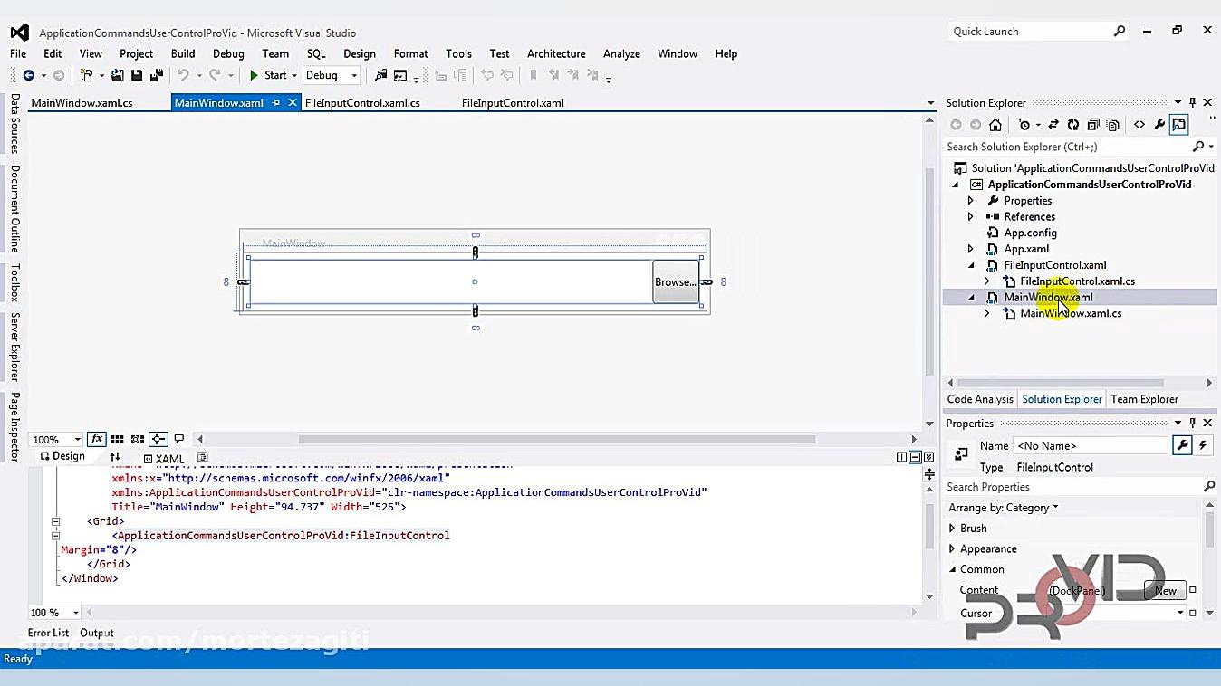 استفاده کردن از Application Command ها در یک یوزر کنترل در WPF