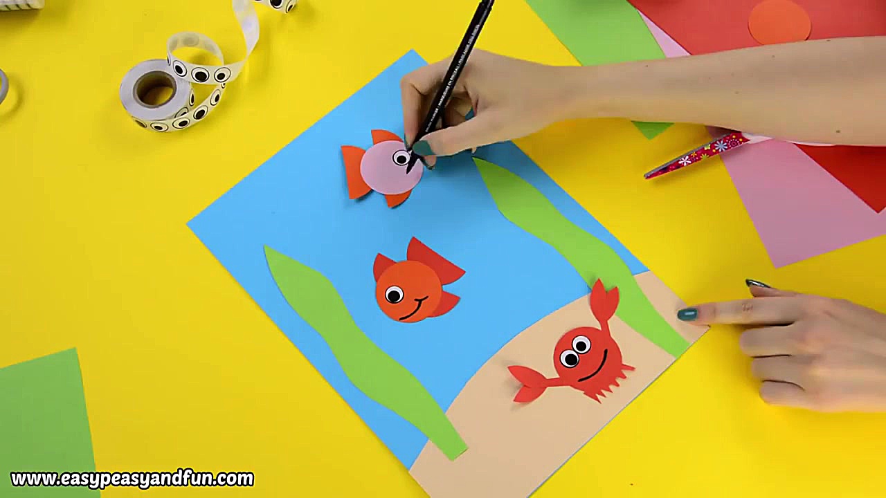 کاردستی کودکانه  کارت ماهی ها...