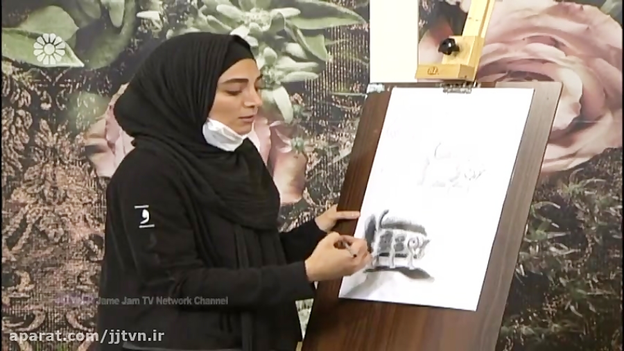 نقاشی سیاه قلم  مرجان ملکی (کا...