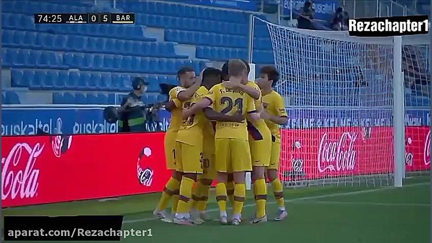 خلاصه بازی بارسلونا و الاوز