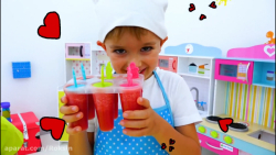 ولاد و نیکی :: درست کردن بستنی...