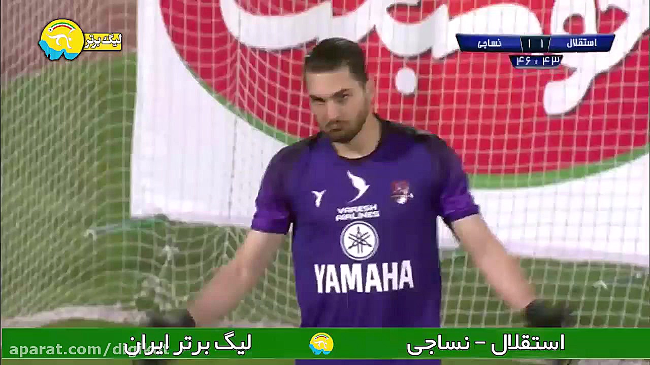 خلاصه بازی استقلال 1  1 نساجی
