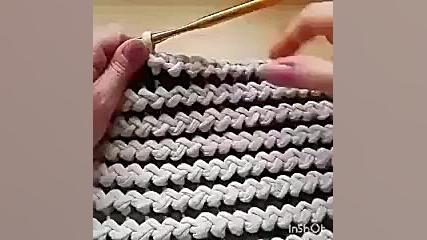 بافت دورنگ ردیفی با قلاب