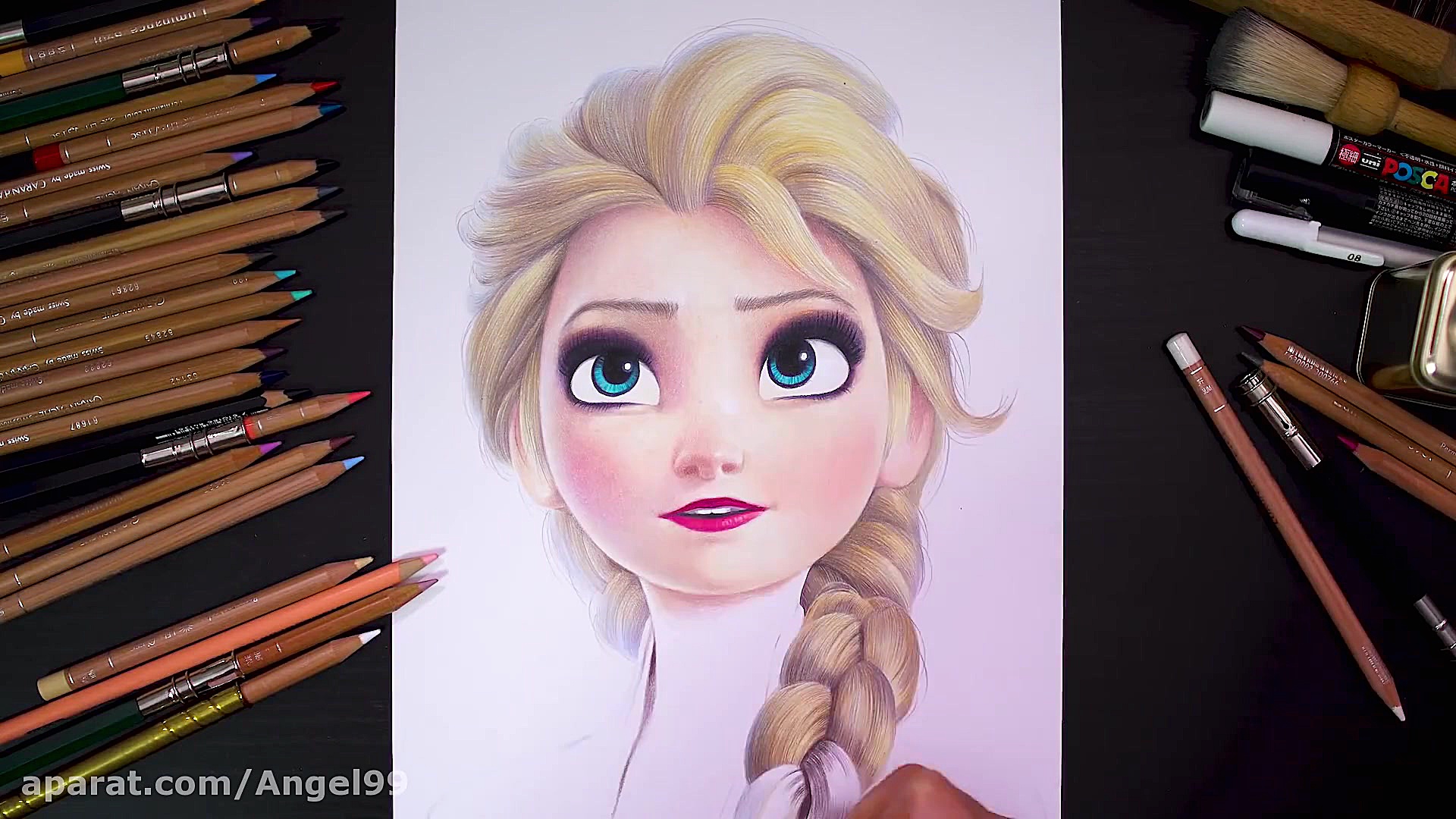 طراحی با دست  طراحی السا  فروز...