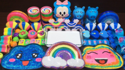 اسلایم   رنگین کمانی و آبی