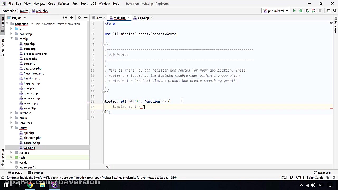 فایل‌های کانفیگ و env در لاراو...