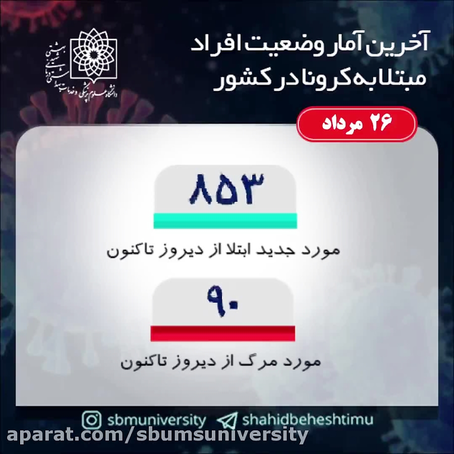 آخرین آمار کرونا 26 مردادماه