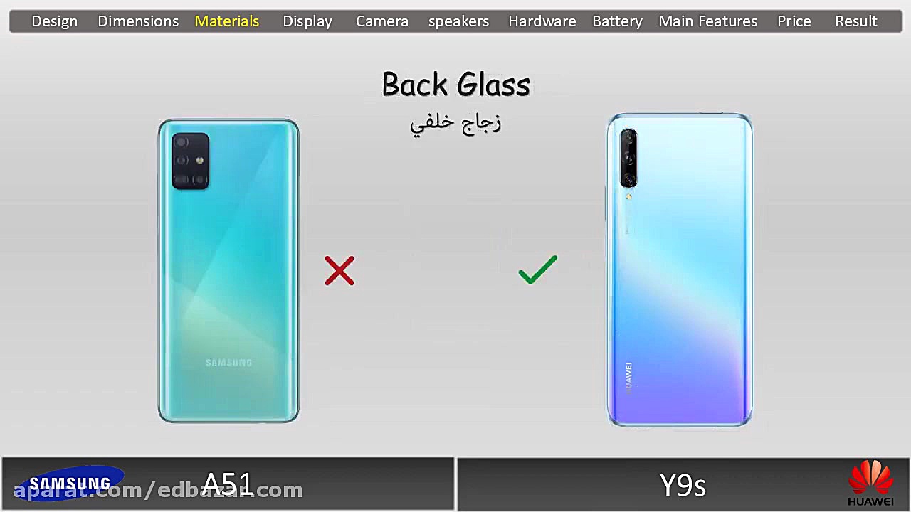 مقایسه گلکسی A51 با هوآوی Y9s...