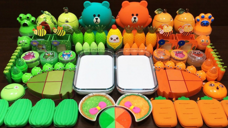 اسلایم  تم سبز و نارنجی