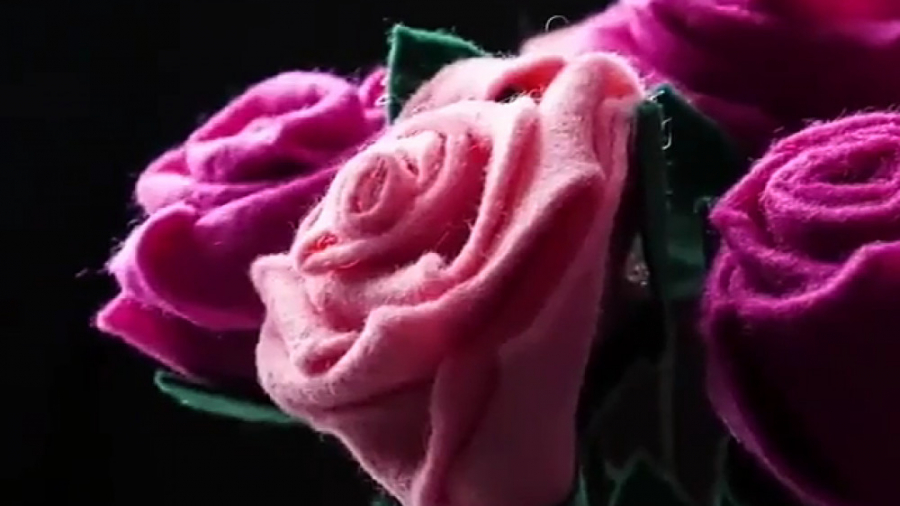 آموزش گل رز نمدی