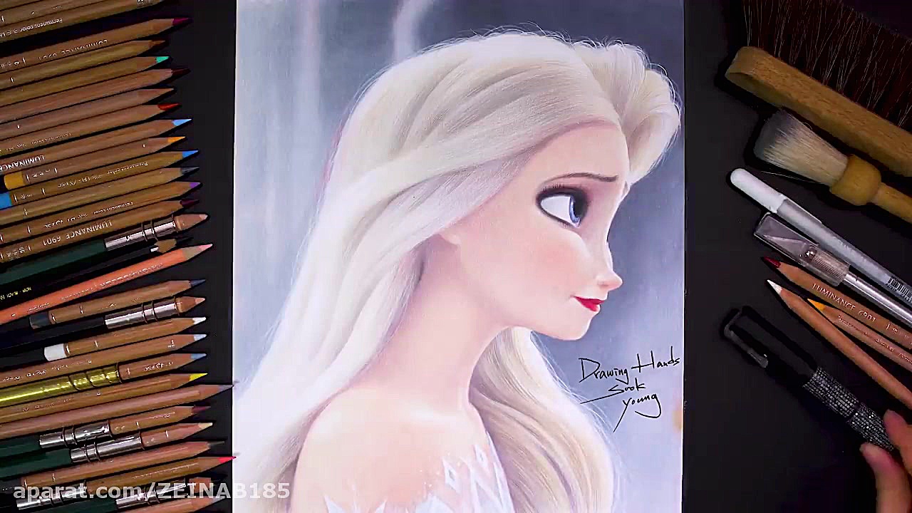 آموزش طراحی و السا. نقاشی جذاب...