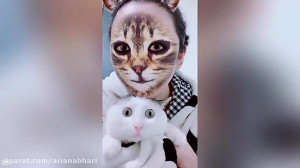 فیلتر گربه روی صورت صاحبان &qu...