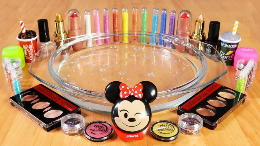 میکاپ و گلیتر در اسلایم شفاف