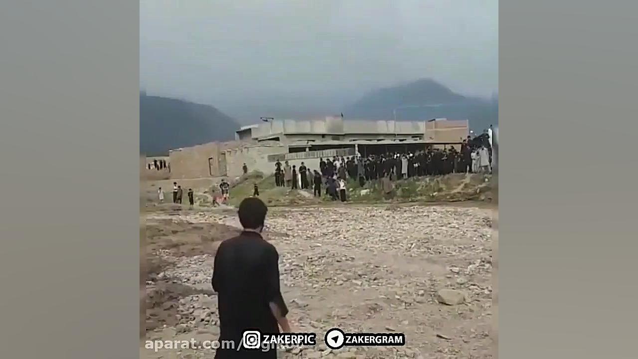 جاری شدن سیل در وسط عزاداری