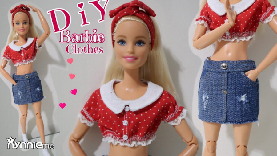 وسایل باربی  دوختن لباس برای ب...