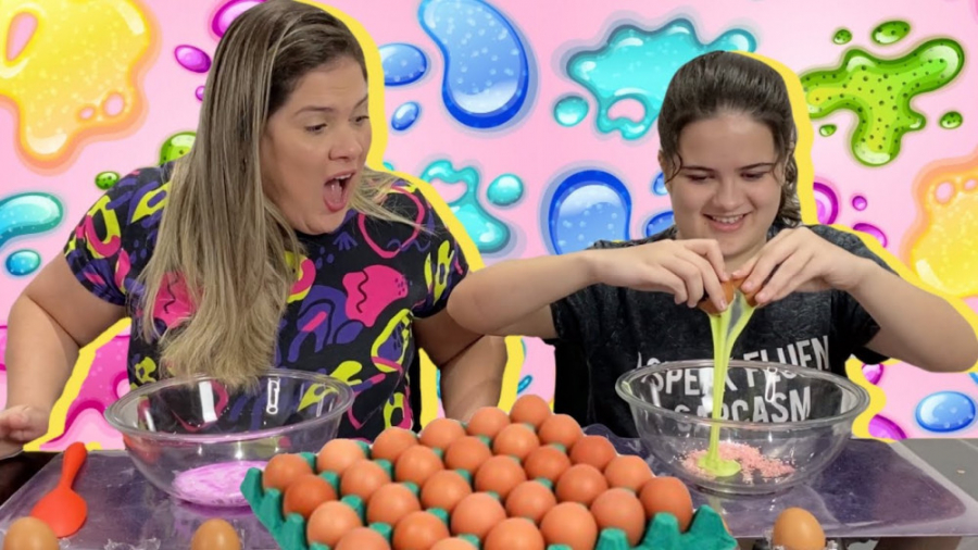 چالش اسلایم  تخم مرغهای اسلایم...