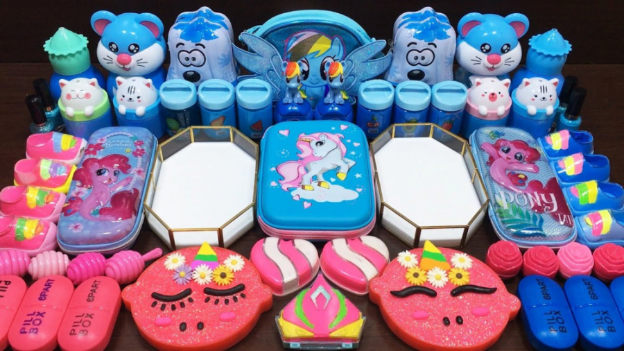 اسلایم یونیکورن  تم آبی و صورت...