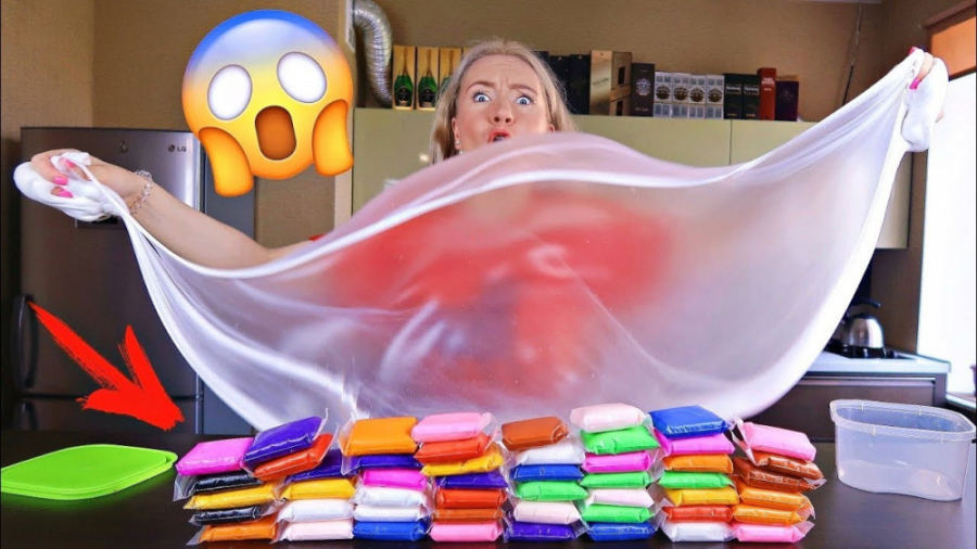 مخلوط اسلایمهای رنگی و درست کر...