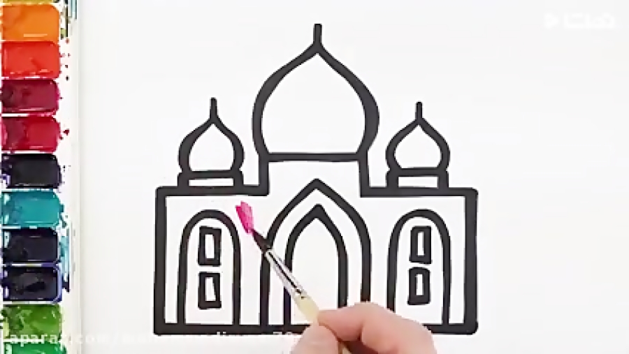 نقاشی مسجد برای کودکان با آبرن...