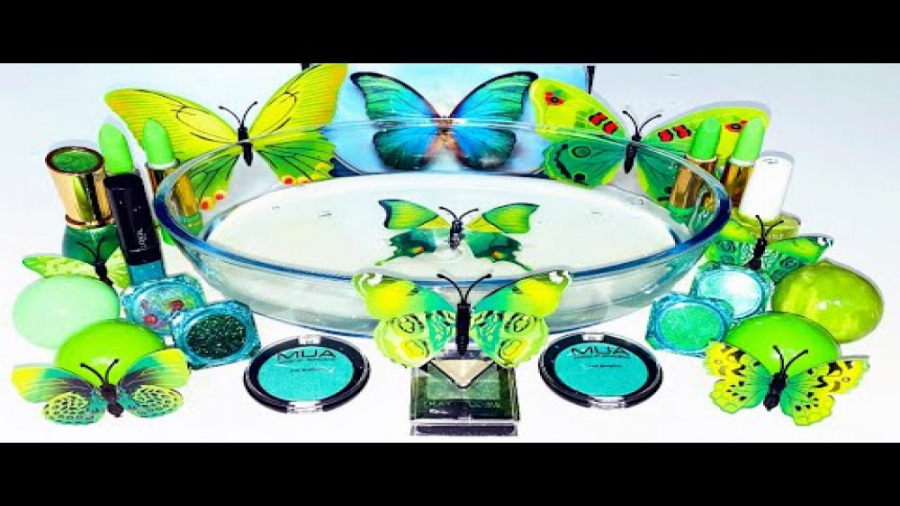 میکاپ تم سبز در اسلایم شفاف