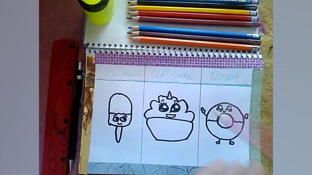 آموزش نقاشی کشیدن دنات کاپ کیک...