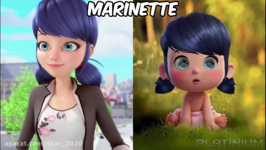 بچگی مرینت و آدرین و شخصیت های...