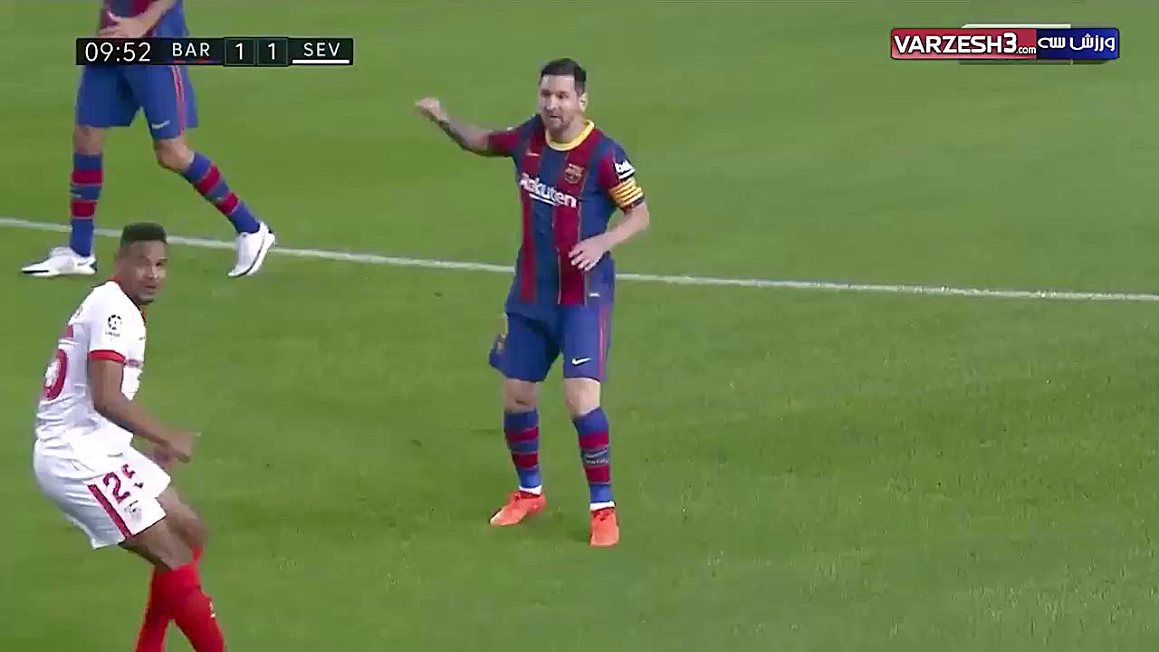 خلاصه بازی بارسلونا 1  سویا 1