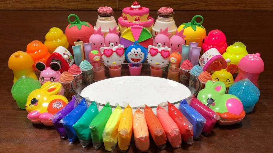 مخلوط اسلایمهای رنگی در اسلایم...