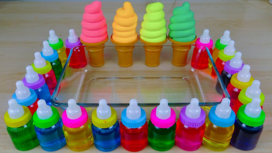 مخلوط اسلایم و بازی با اسلایم