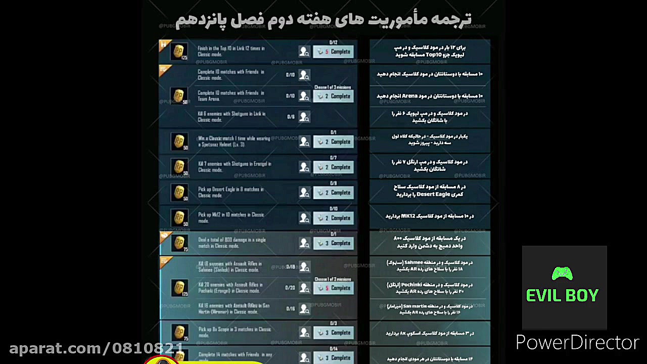 ترجمه رویال پس پابجی موبایل