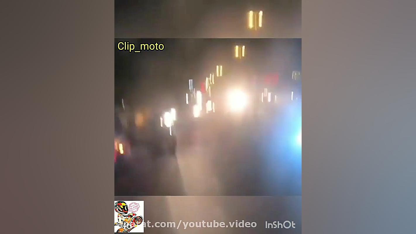 لحظه تصادف موتور سنگین سواران...