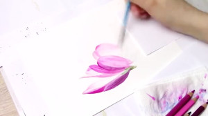 نقاشی گل با آبرنگ