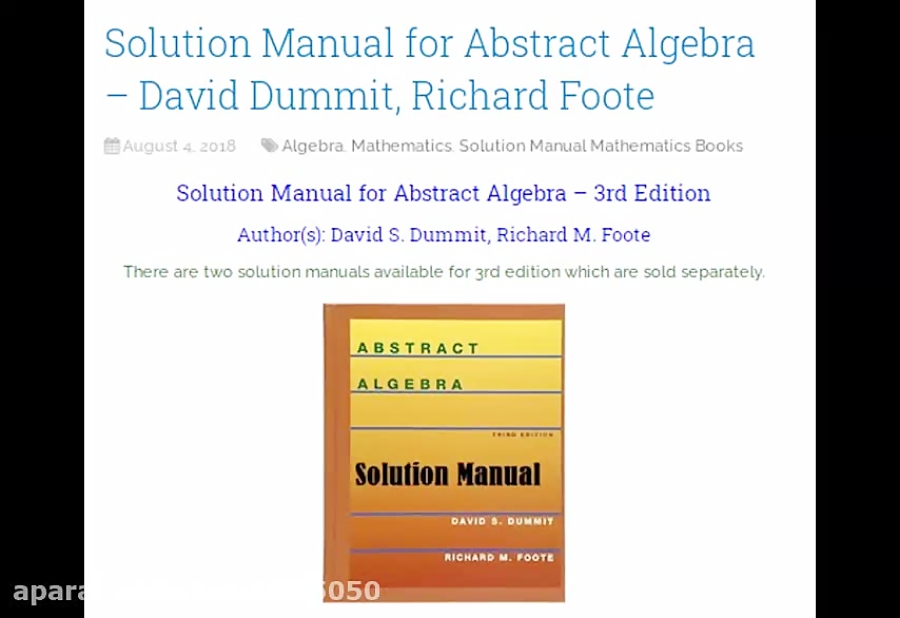 Solution Manual Abstract Algebra Dummit Foote
