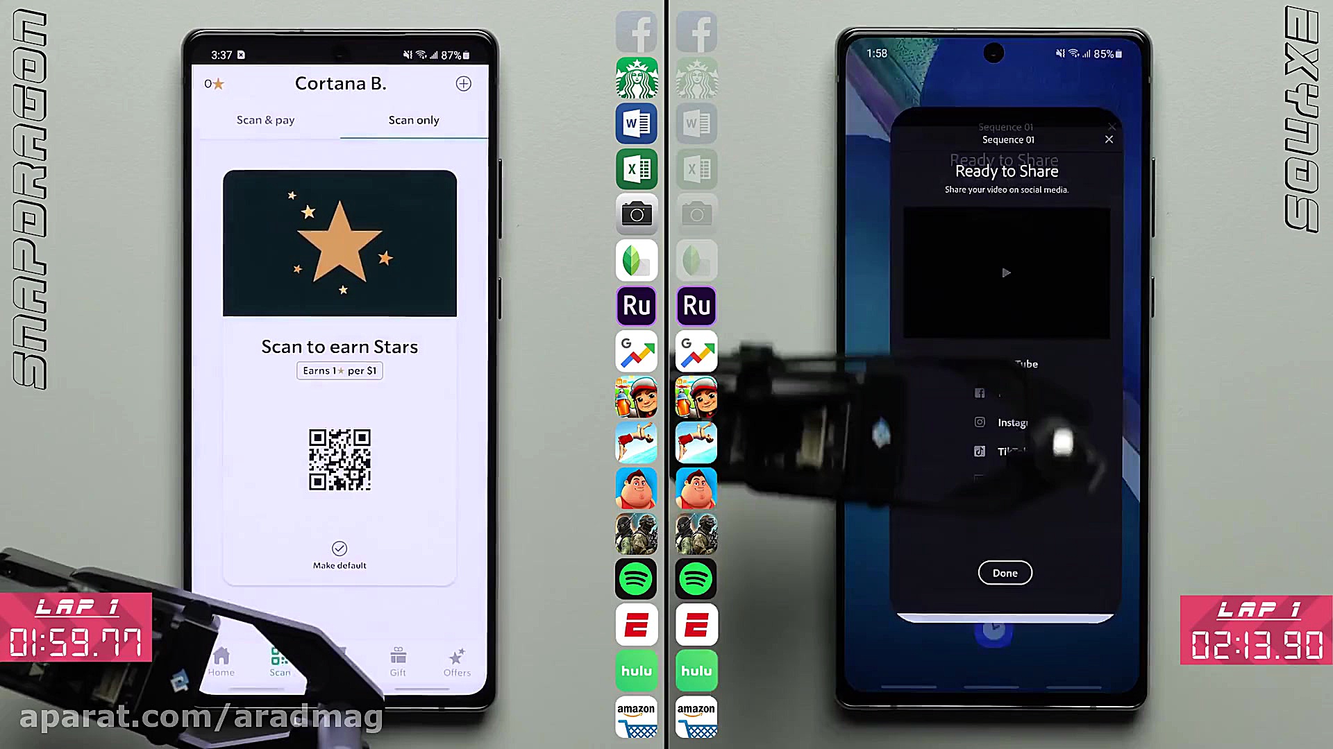 مقایسه سرعت نسخه اگزینوس و اسن...