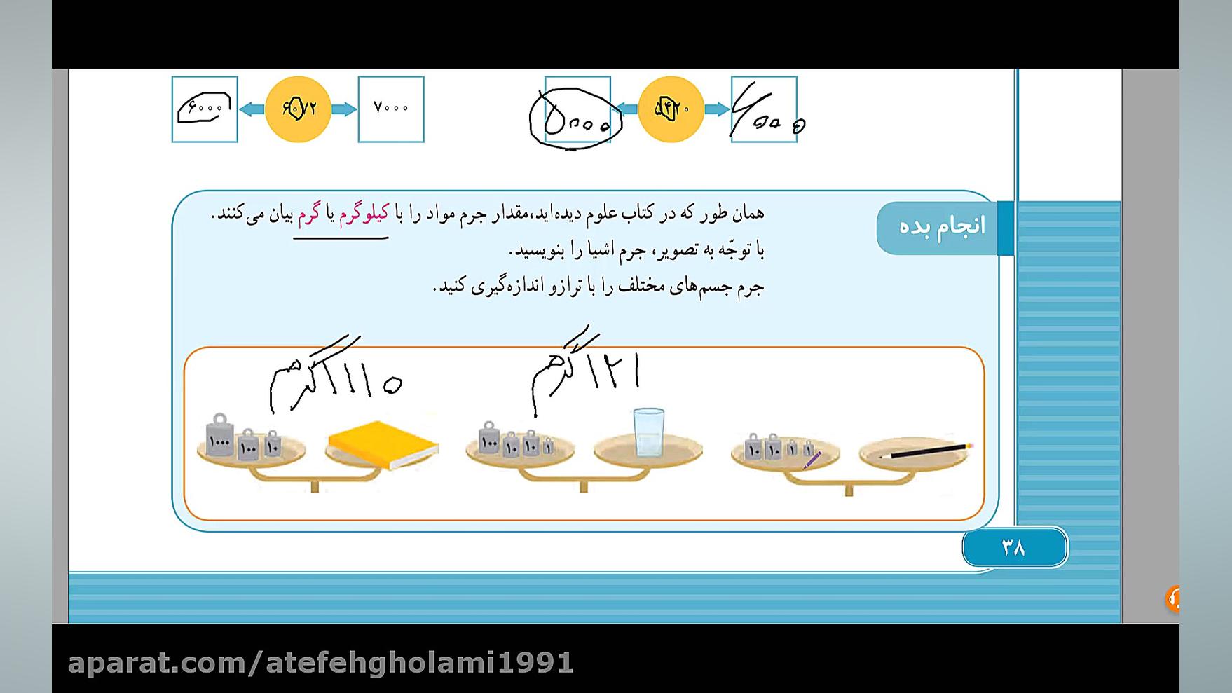 فصل دوم ریاضی سوم ابتدایی صفحه...