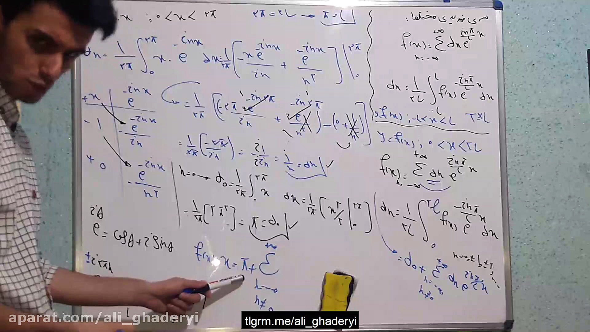 حل مثال از سری فوریه مختلط تاب...