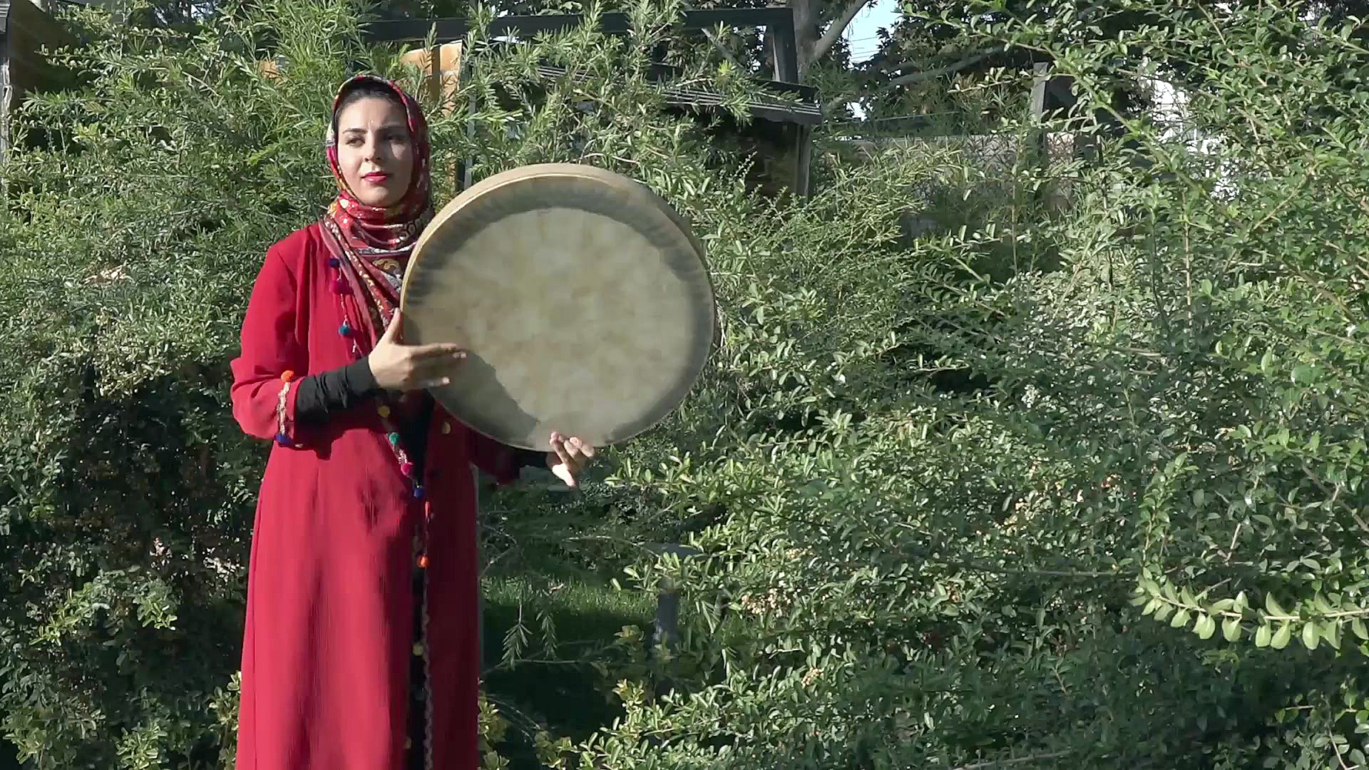 دف نوازی بانوی شیرازی