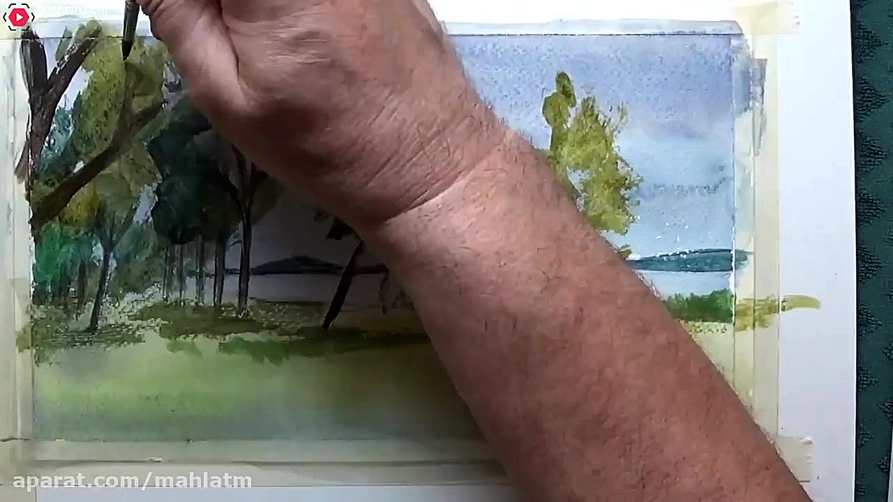 آموزش گام به گام نقاشی با آبرن...