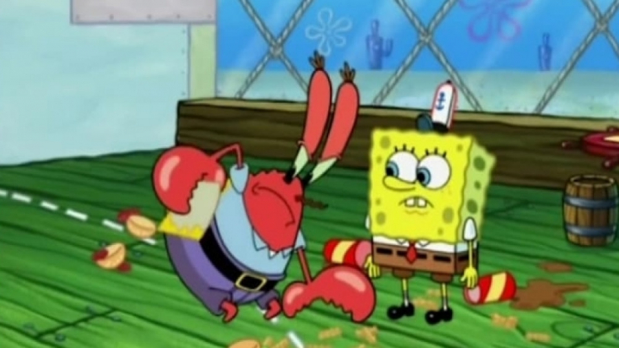 اختاپوس سرخ شده و باب اسفنجی