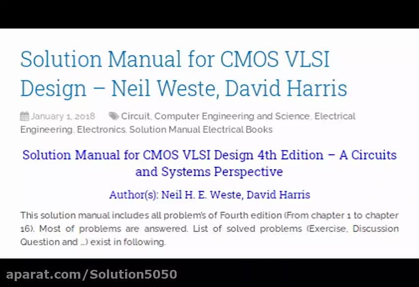 Solution Manual for CMOS VLSI...