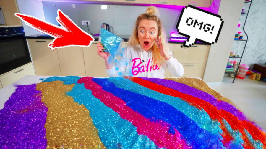 10 کیلوگرم گلیتر در اسلایم !