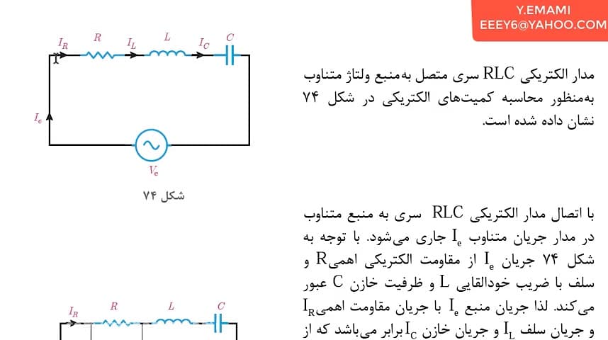 دانش فنی تخصصی-دوازده الکتروتکنیک-جلسه ششم-مدار RLC سری-بخش اول-یاشارامامی