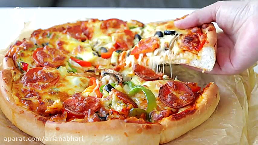 طرز تهیه پیتزا مخلوط خوشمزه در...
