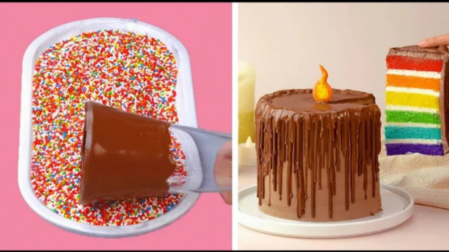 تزئین کیک های شکلاتی درخشان رن...