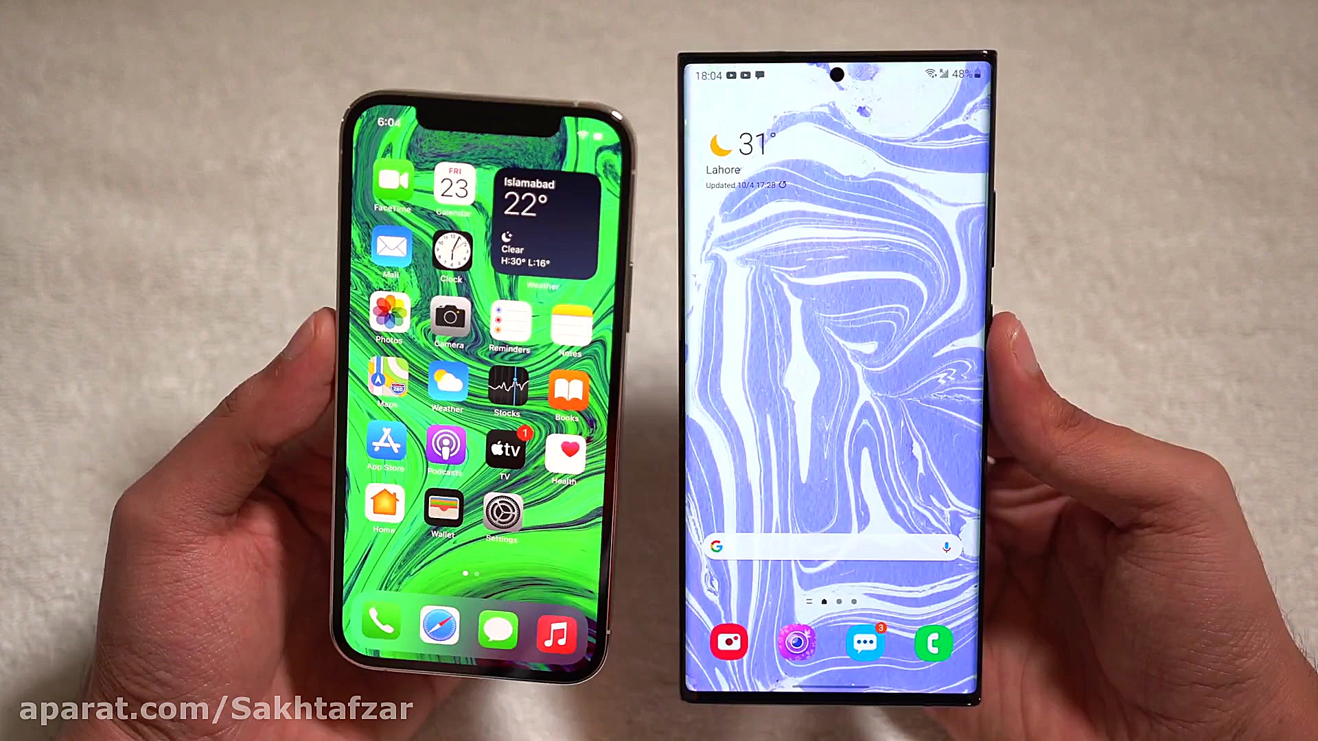 مقایسه سرعت آیفون 12 پرو و گلک...