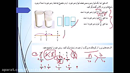 کسر بزرگتر از واحد تمرین صفحه...